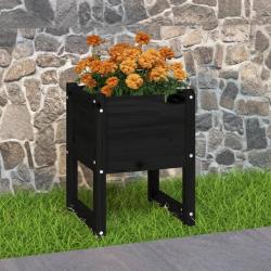 Jardinière Noir 40x40x52,5 cm Bois massif de pin alsavelo