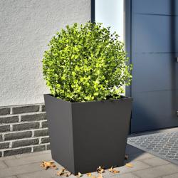 Jardinière noir 50x50x50 cm acier alsavelo