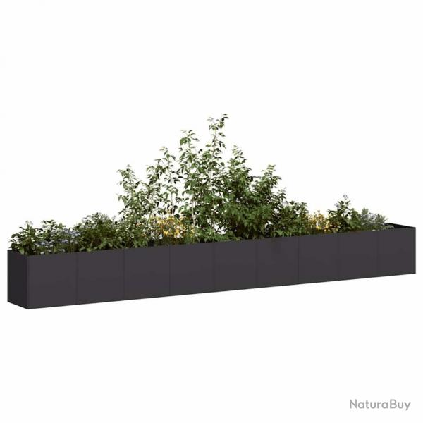 Jardinire noir 360x40x40 cm acier lamin  froid alsavelo