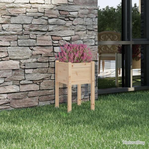 Jardinire d'extrieur 40x40x70 cm bois de pin massif alsavelo