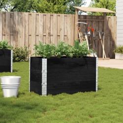 Jardinière noir 100x50 cm bois massif de pin alsavelo