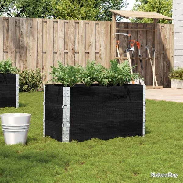 Jardinire noir 100x50 cm bois massif de pin alsavelo