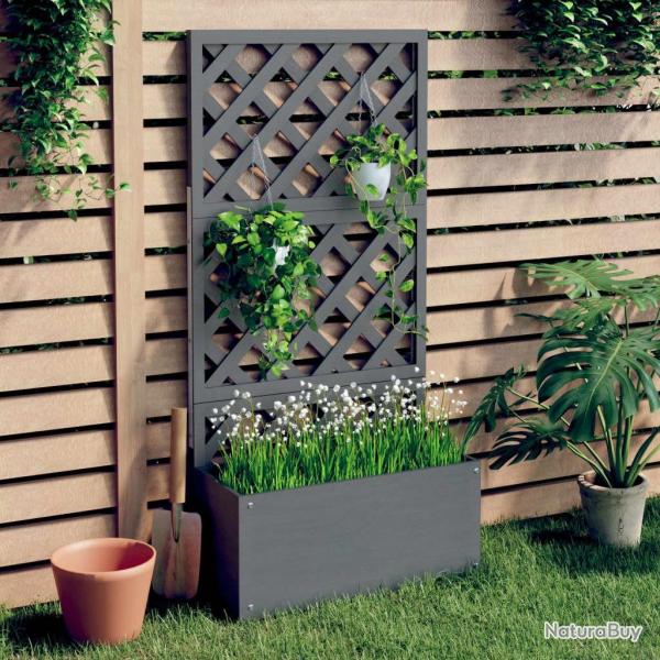 Jardinire en treillis Gris 65x33x135 cm WPC alsavelo