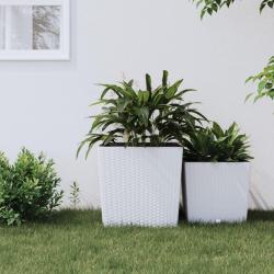Jardinière et intérieur amovible blanc 37 /64 L rotin PP alsavelo