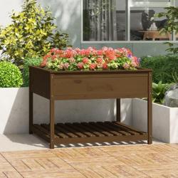 Jardinière et étagère Marron miel 111,5x111,5x81 cm Bois de pin alsavelo
