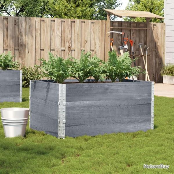 Jardinire gris 120x80 cm bois massif de pin alsavelo