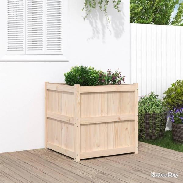 Jardinire d'extrieur 70x70x70 cm bois de pin massif alsavelo