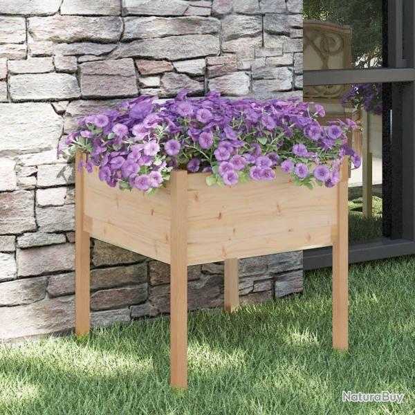 Jardinire d'extrieur 70x70x70 cm bois de pin massif alsavelo