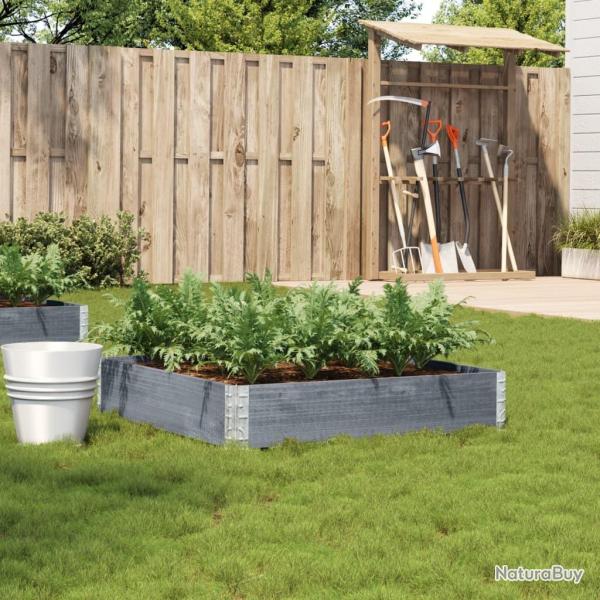 Jardinire gris 100x100 cm bois de pin massif alsavelo