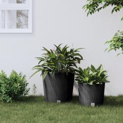 Jardinière et intérieur amovible anthracite 35 /37,5 L rotin PP alsavelo