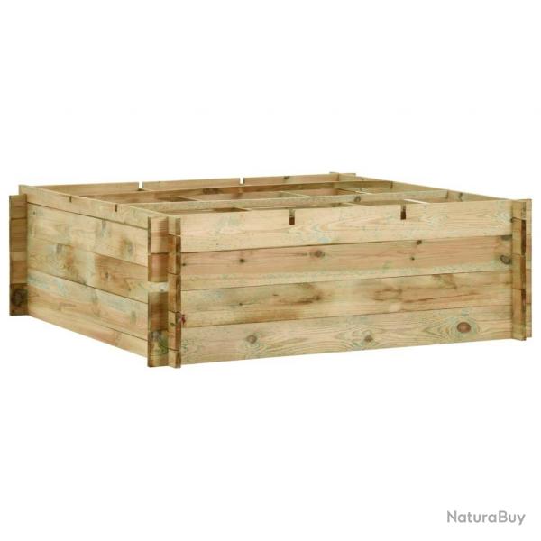 Jardinire pour lgumes Bois de pin imprgn 120x120x40 cm alsavelo