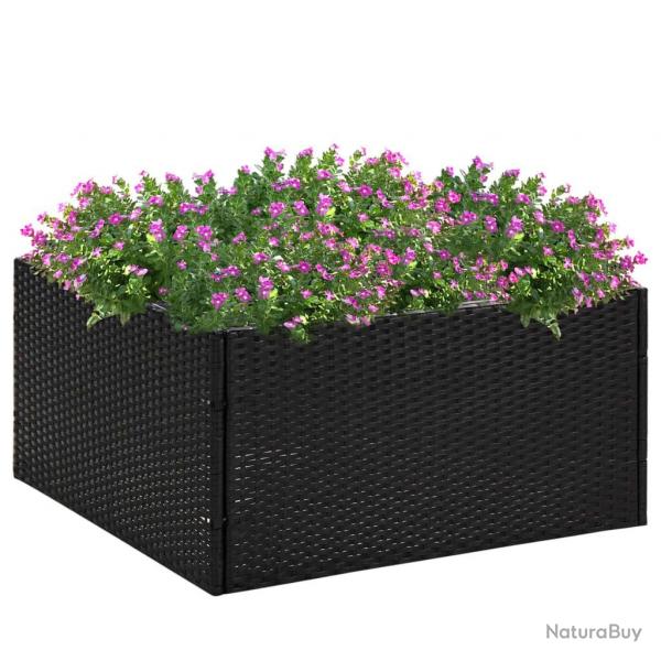 Jardinire Noir 80x80x40 cm Rsine tresse alsavelo