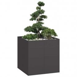 Jardinière noir 80x80x80 cm acier alsavelo