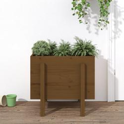 Jardinière marron miel 62x50x57 cm bois massif de pin alsavelo