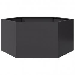 Jardinière noir hexagone 104x90x45 cm acier alsavelo