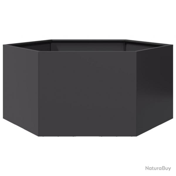 Jardinire noir hexagone 104x90x45 cm acier alsavelo