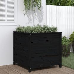 Jardinière noir 82,5x82,5x78 cm bois massif de pin alsavelo