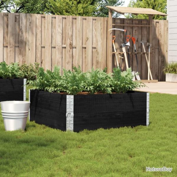 Jardinire noir 100x100 cm bois massif de pin alsavelo