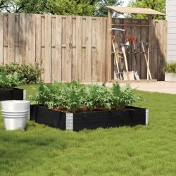 Jardinière noir 100x100 cm bois massif de pin alsavelo