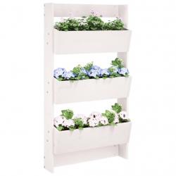 Jardinière murale 3 niveaux 60x18,5x110 cm blanc pin massif alsavelo