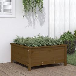 Jardinière marron miel 82,5x82,5x39 cm bois massif de pin alsavelo