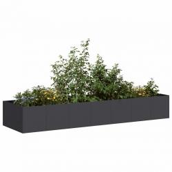 Jardinière noir 280x80x40 cm acier alsavelo