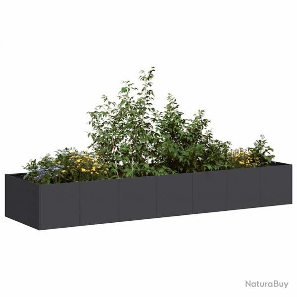 Jardinire noir 280x80x40 cm acier alsavelo