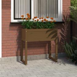 Jardinière Marron miel 78x40x81 cm Bois massif de pin alsavelo