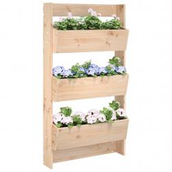 Jardinière murale 3 niveaux 60x18,5x110 cm bois de pin massif alsavelo