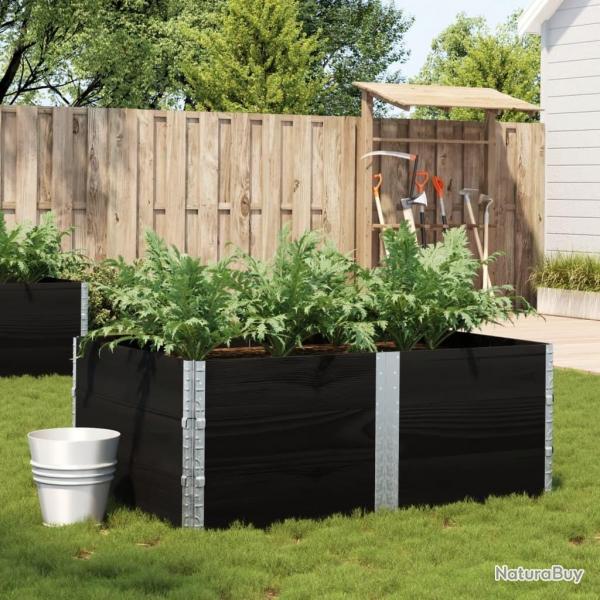 Jardinire noir 150x100 cm bois massif de pin alsavelo