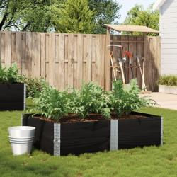Jardinière noir 150x100 cm bois massif de pin alsavelo