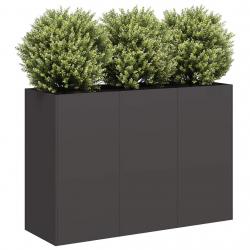 Jardinière noir 120x40x80 cm acier laminé à froid alsavelo