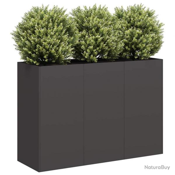 Jardinire noir 120x40x80 cm acier lamin  froid alsavelo