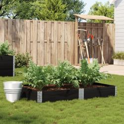 Jardinière noir 150x100 cm bois massif de pin alsavelo