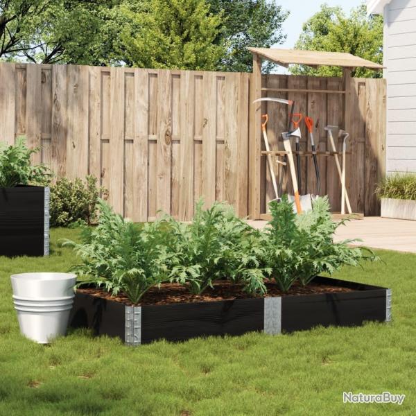 Jardinire noir 150x100 cm bois massif de pin alsavelo