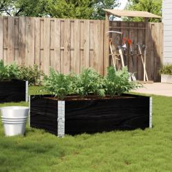 Jardinière noir 120x80 cm bois massif de pin alsavelo