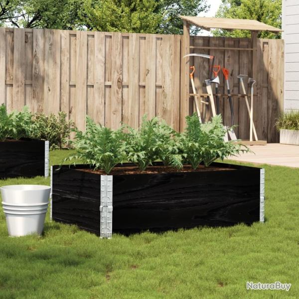 Jardinire noir 120x80 cm bois massif de pin alsavelo