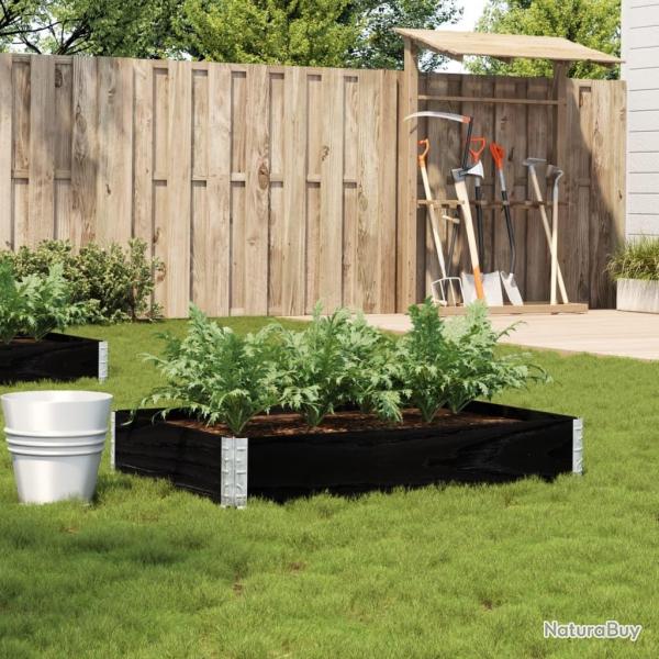 Jardinire noir 120x80 cm bois massif de pin alsavelo