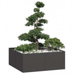 Jardinière noir 100x100x40 cm acier alsavelo