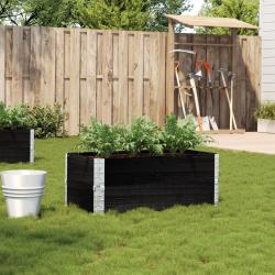 Jardinière noir 100x50 cm bois massif de pin alsavelo