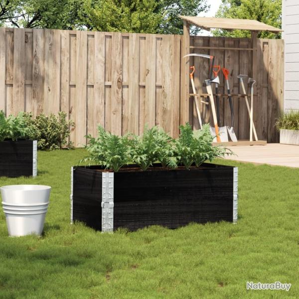 Jardinire noir 100x50 cm bois massif de pin alsavelo