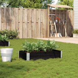 Jardinière noir 100x50 cm bois massif de pin alsavelo