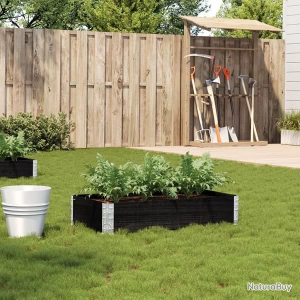 Jardinire noir 100x50 cm bois massif de pin alsavelo