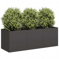 Jardinière noir 120x40x40 cm acier laminé à froid alsavelo