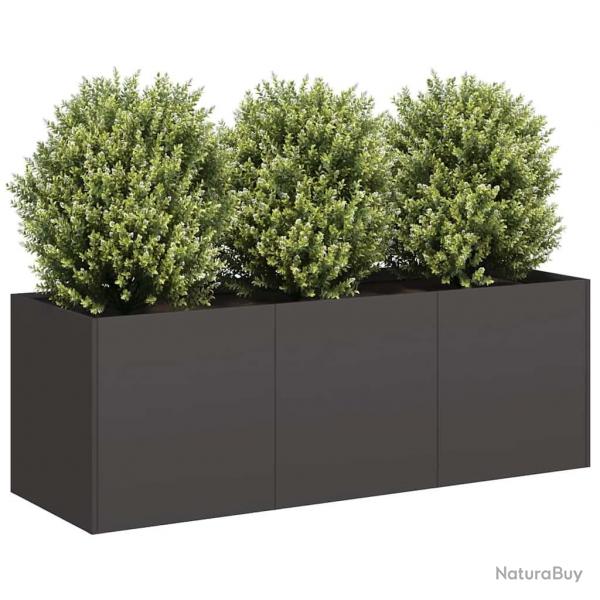 Jardinire noir 120x40x40 cm acier lamin  froid alsavelo
