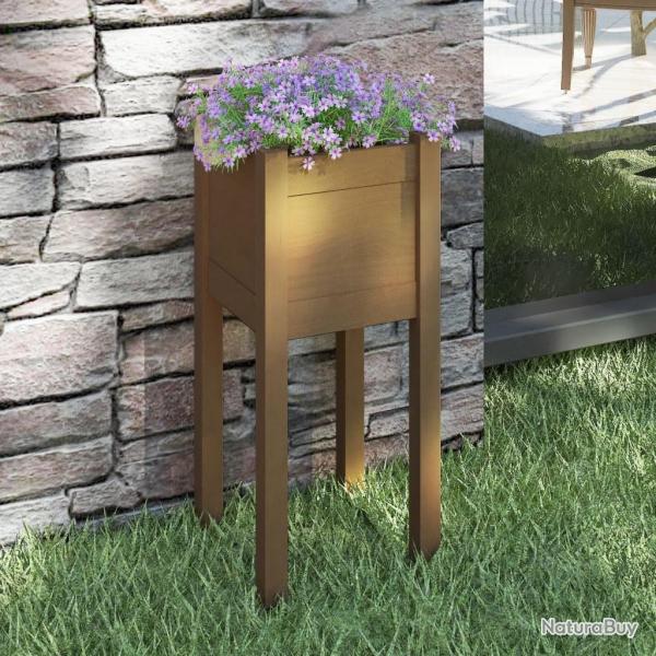 Jardinire d'extrieur Marron miel 31x31x70 cm Bois de pin alsavelo