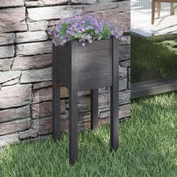 Jardinière d'extérieur Gris 31x31x70 cm Bois de pin massif alsavelo