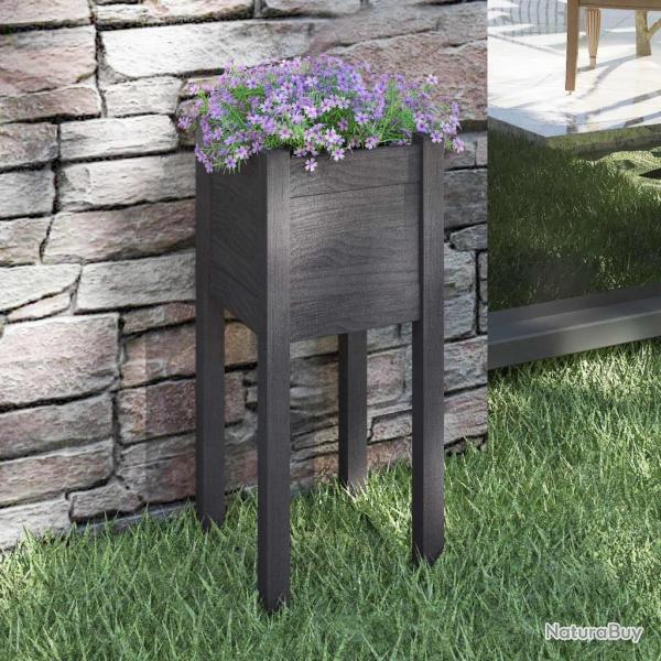 Jardinire d'extrieur Gris 31x31x70 cm Bois de pin massif alsavelo
