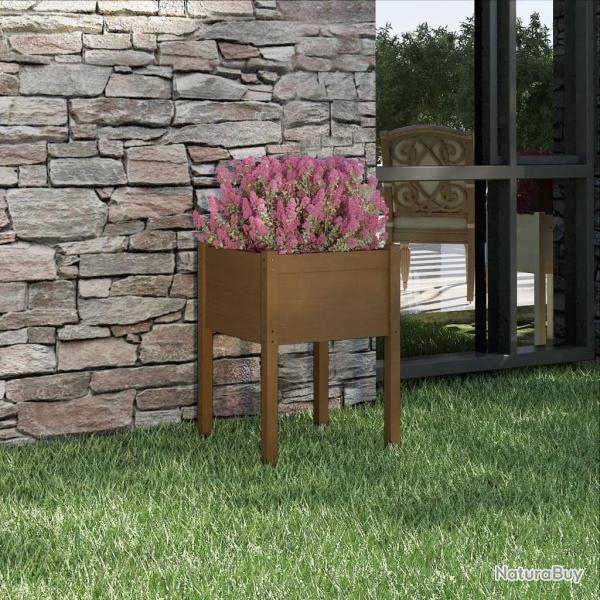 Jardinire d'extrieur Marron miel 50x50x70 cm Pin massif alsavelo