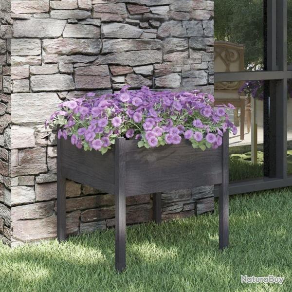 Jardinire d'extrieur Gris 70x70x70 cm Bois de pin massif alsavelo